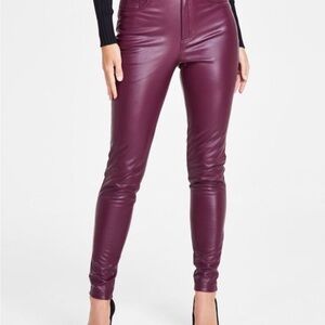 INC International Concepts Skinny Faux Leather Denim Style Pants